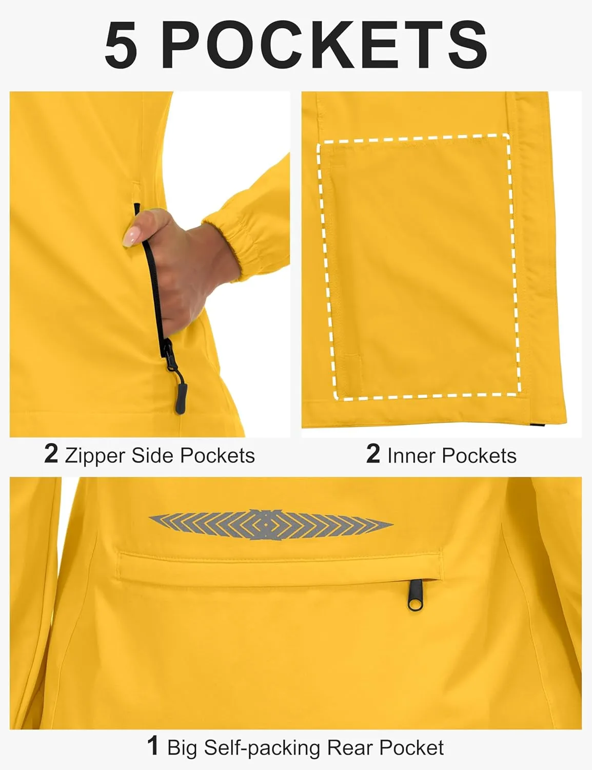 Little Donkey Andy Women's Lightweight Waterproof Cycling Jacket with Removable Sleeves for Biking Running Golf