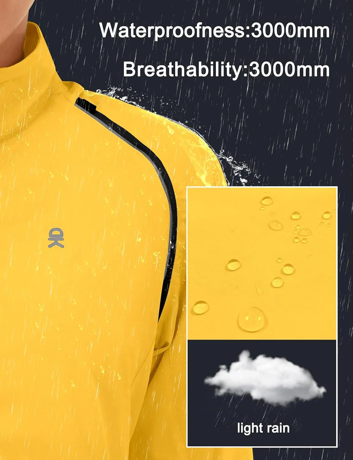 Little Donkey Andy Women's Lightweight Waterproof Cycling Jacket with Removable Sleeves for Biking Running Golf