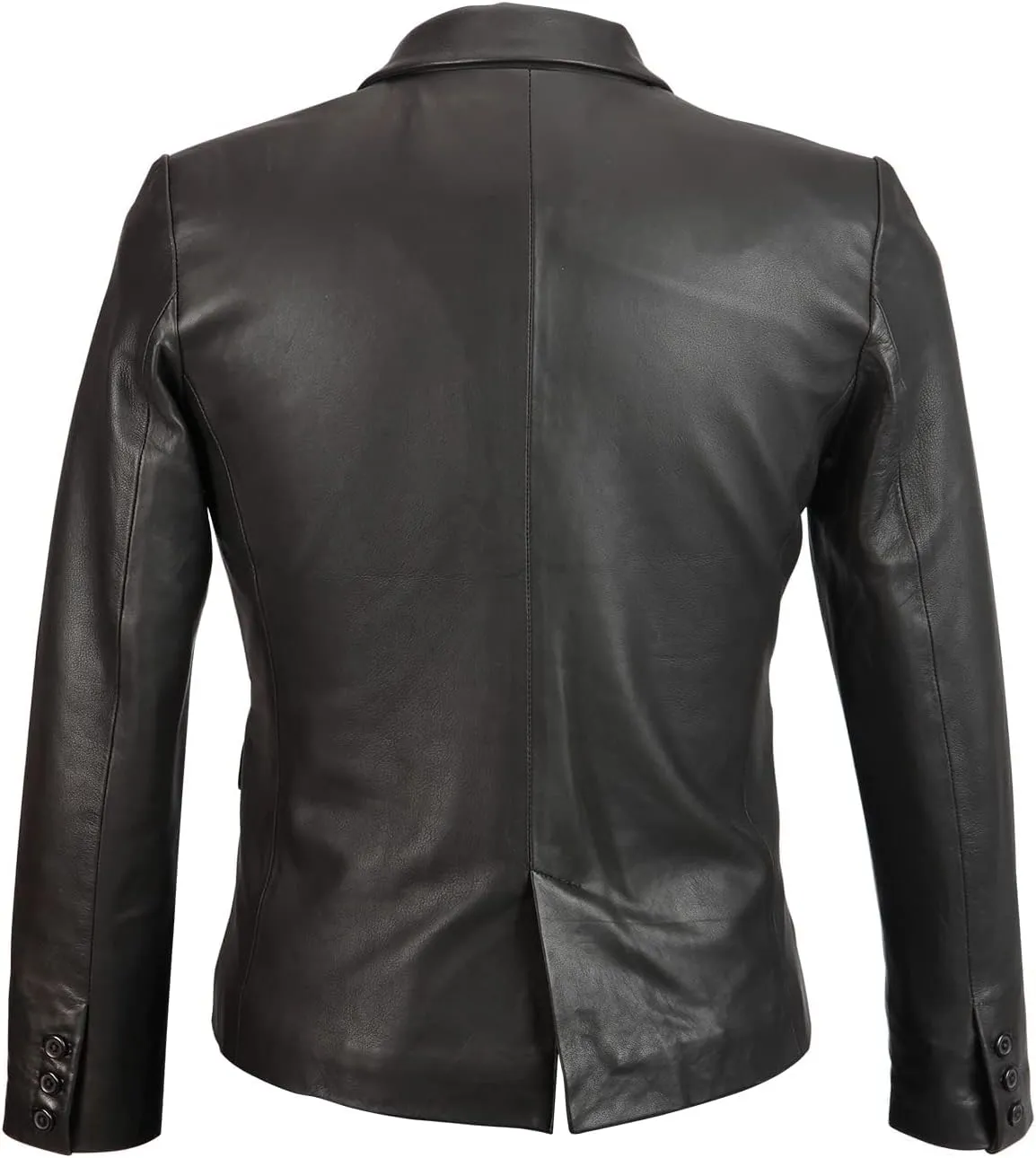 LL LEATHER LOVERS Women's Leather Coat - One Button Down Closure Round Neck Lambskin Leather Bike Riding Coat For Girl