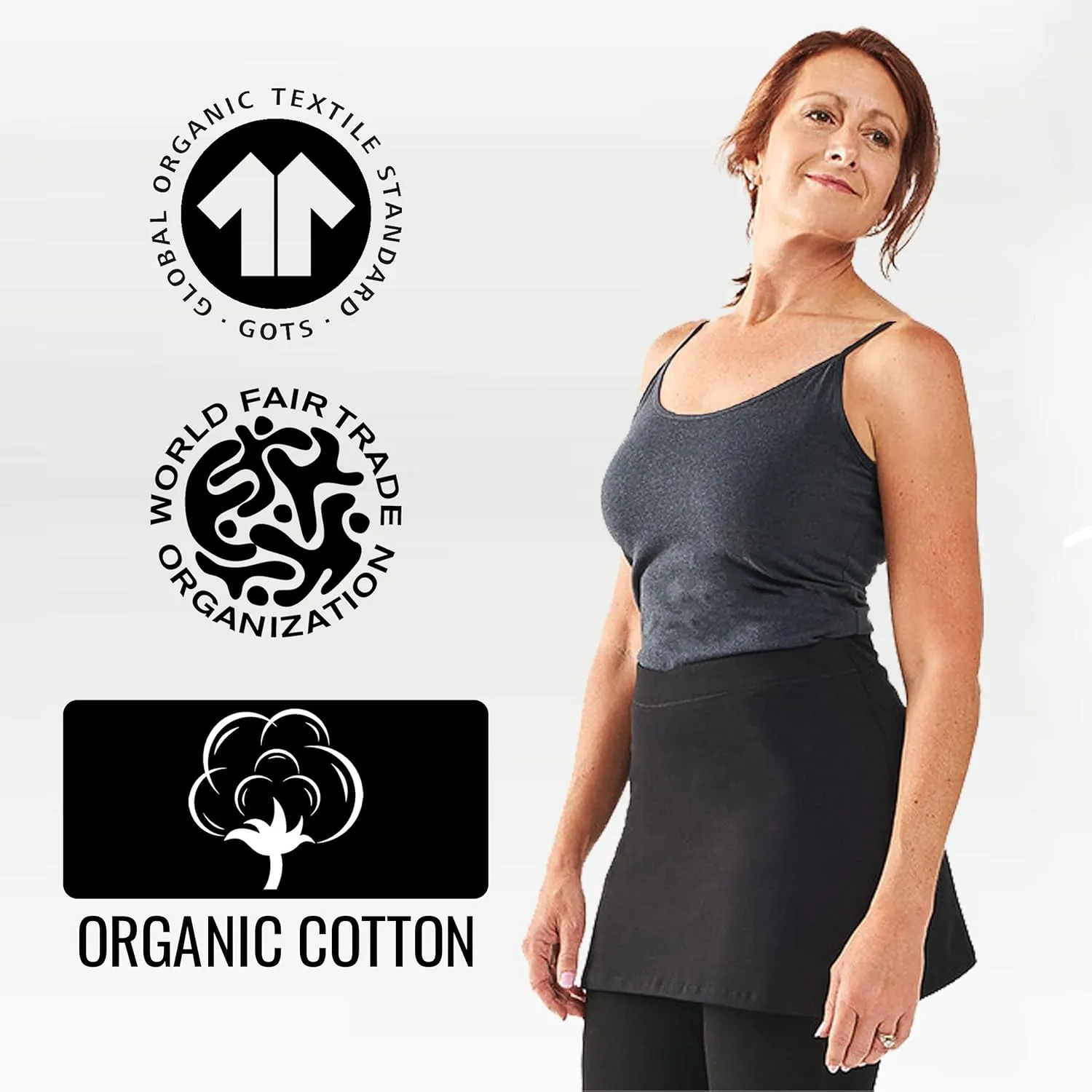 Maggie's Organic Cotton Camisole - Silky Soft Fabric - Cotton Spandex Base Layer with Adjustable Straps