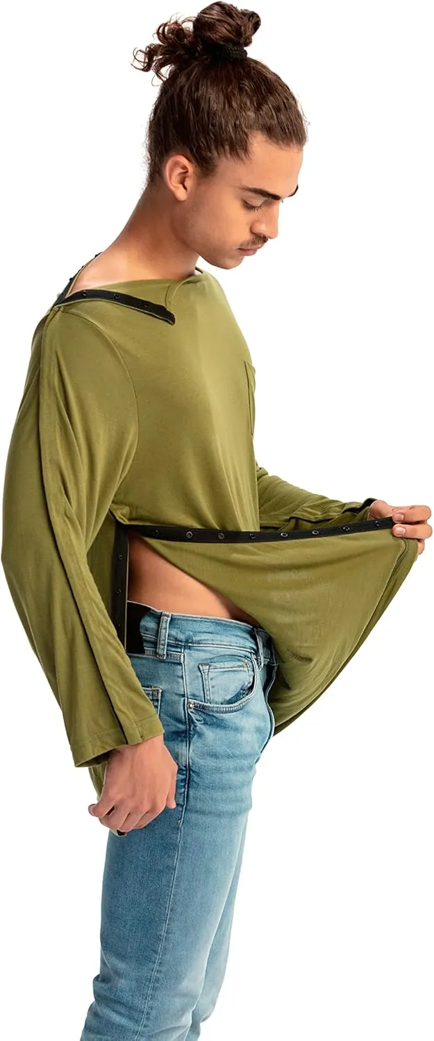 MAI Post Shoulder Surgery Shirts for Men - Tear Away Recovery Shirt, Premium Chemotherapy Clothing | Breathable & Comfortable