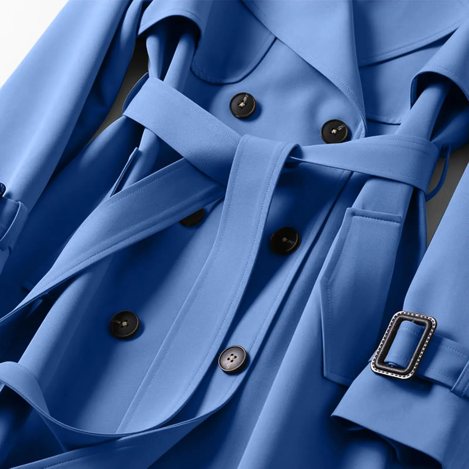 maisdgop Long Winter Coats for Women Casual Double Breasted Woolen Cloth Trench Coat Long Sleeve Open Front Lapel Overcoat