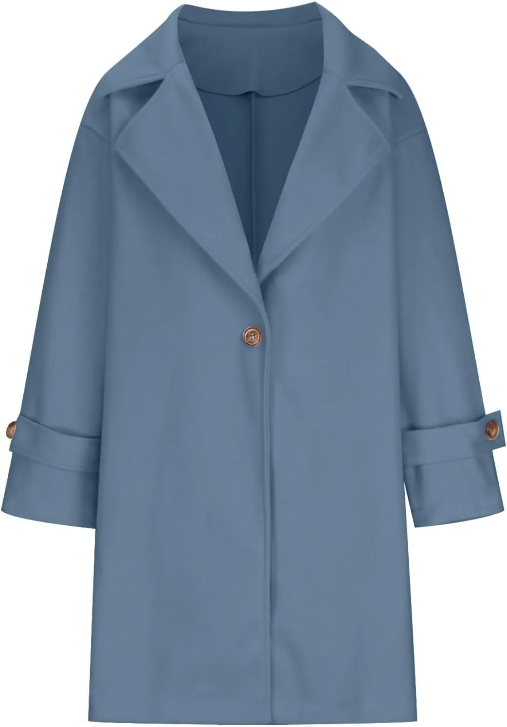 maisdgop Long Winter Coats for Women Long Sleeve Open Front Trench Coat Winter Straight Cardigan Jackets Button Outerwear