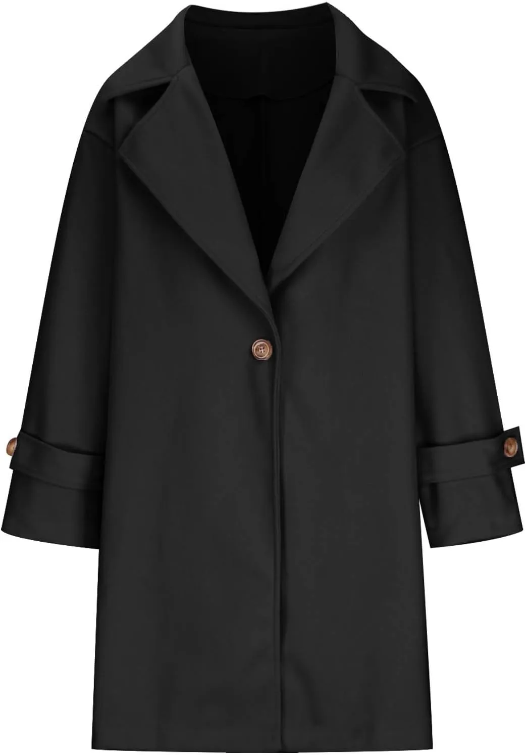 maisdgop Long Winter Coats for Women Long Sleeve Open Front Trench Coat Winter Straight Cardigan Jackets Button Outerwear