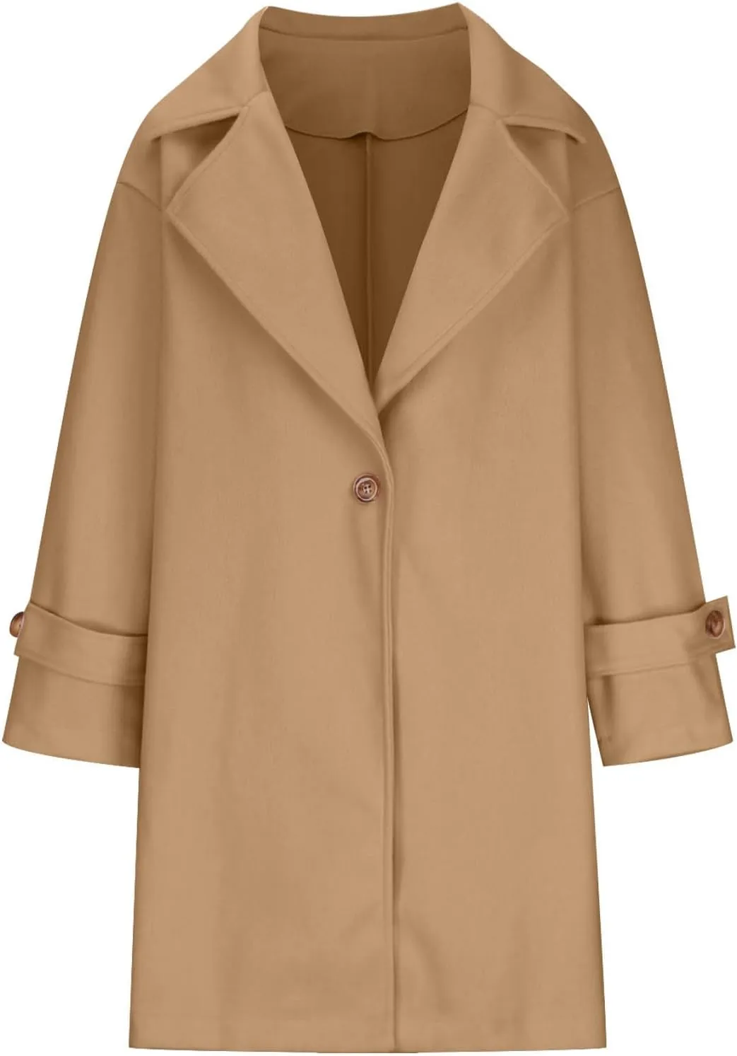 maisdgop Long Winter Coats for Women Long Sleeve Open Front Trench Coat Winter Straight Cardigan Jackets Button Outerwear