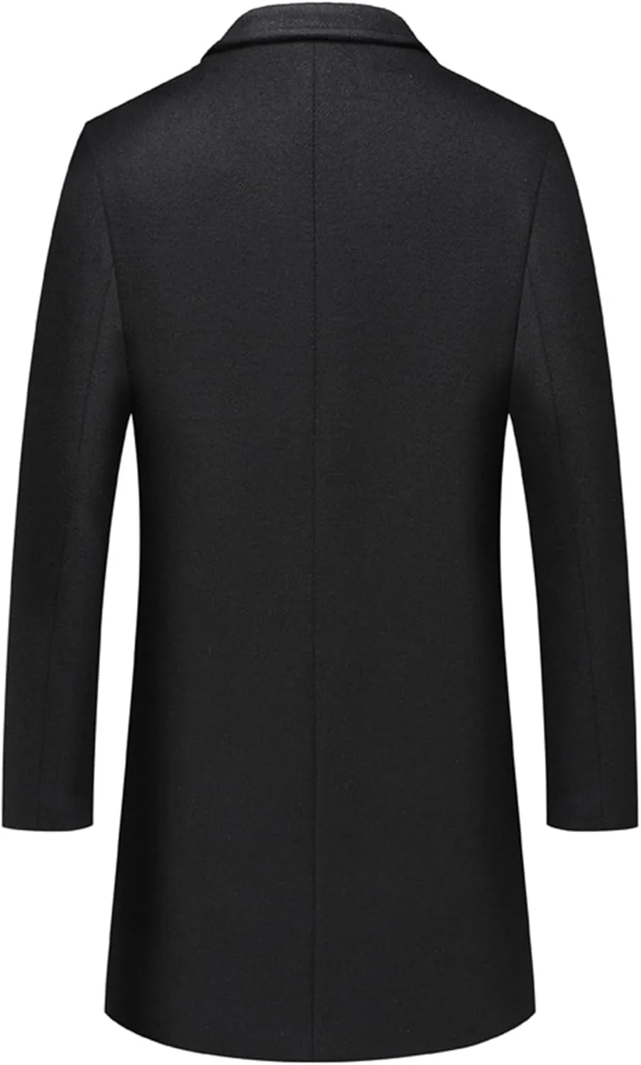 Maiyifu-GJ Men's Lapel Quilted Wool Blend Coat Detachable Scarf Single Breasted Pea Coat Casual Warm Winter Trench Coats