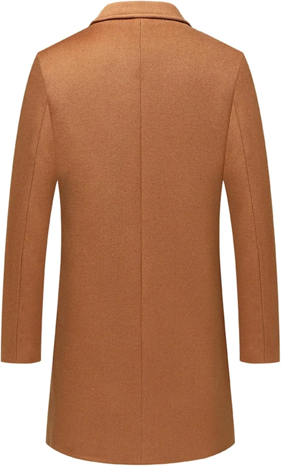 Maiyifu-GJ Men's Lapel Quilted Wool Blend Coat Detachable Scarf Single Breasted Pea Coat Casual Warm Winter Trench Coats