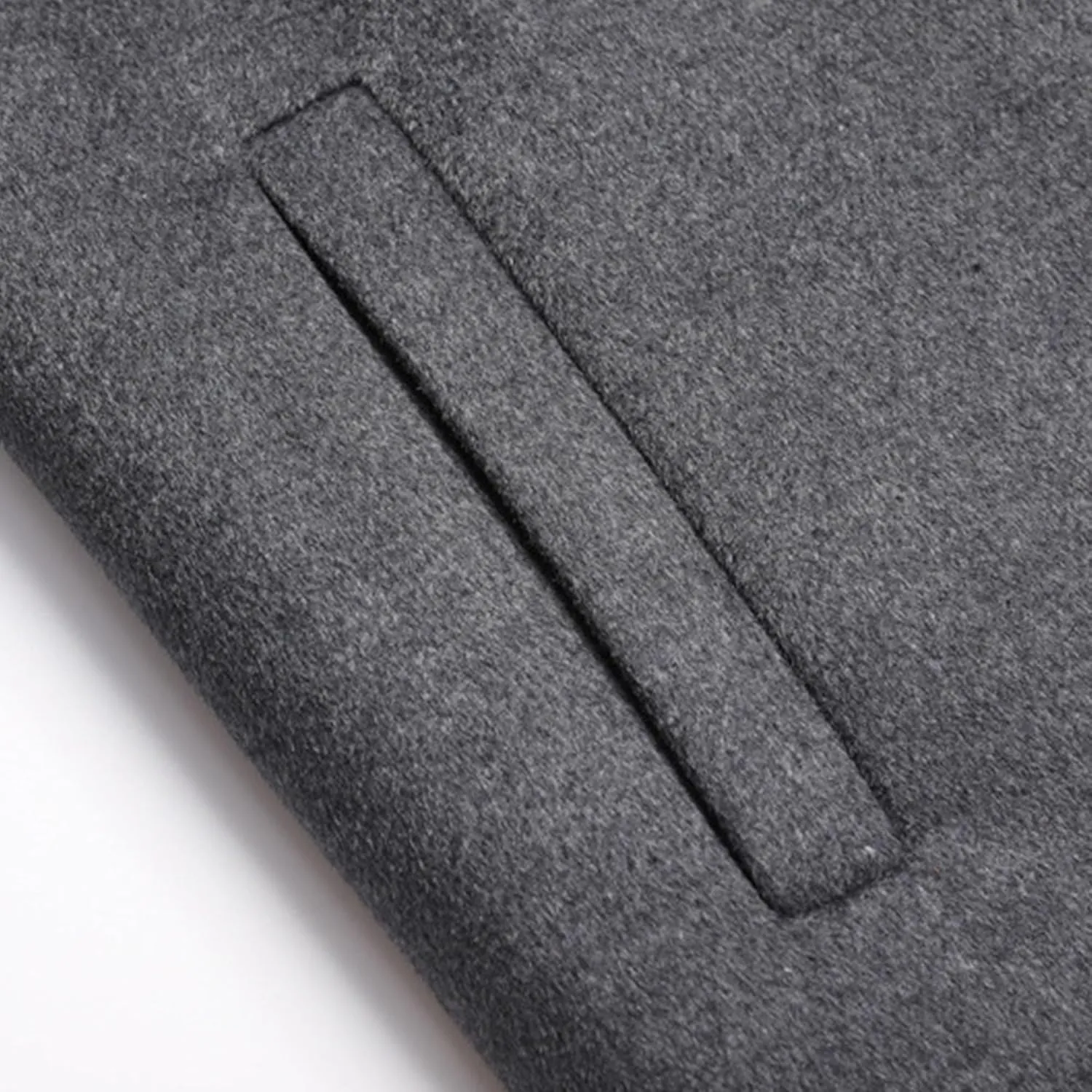Maiyifu-GJ Men's Lapel Quilted Wool Blend Coat Detachable Scarf Single Breasted Pea Coat Casual Warm Winter Trench Coats