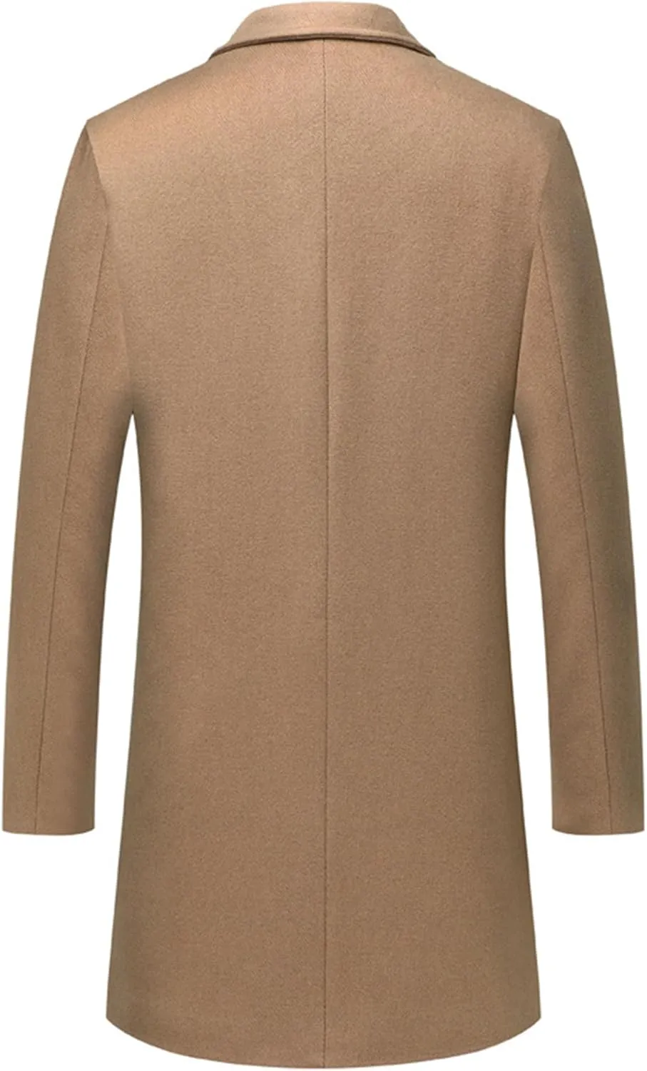 Maiyifu-GJ Men's Lapel Quilted Wool Blend Coat Detachable Scarf Single Breasted Pea Coat Casual Warm Winter Trench Coats