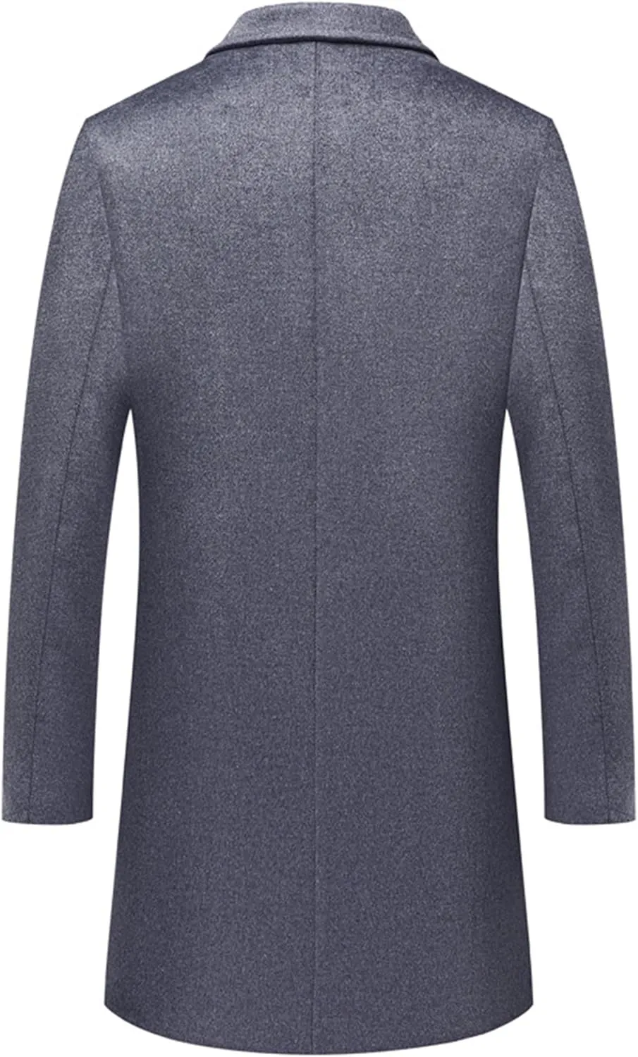 Maiyifu-GJ Men's Lapel Quilted Wool Blend Coat Detachable Scarf Single Breasted Pea Coat Casual Warm Winter Trench Coats