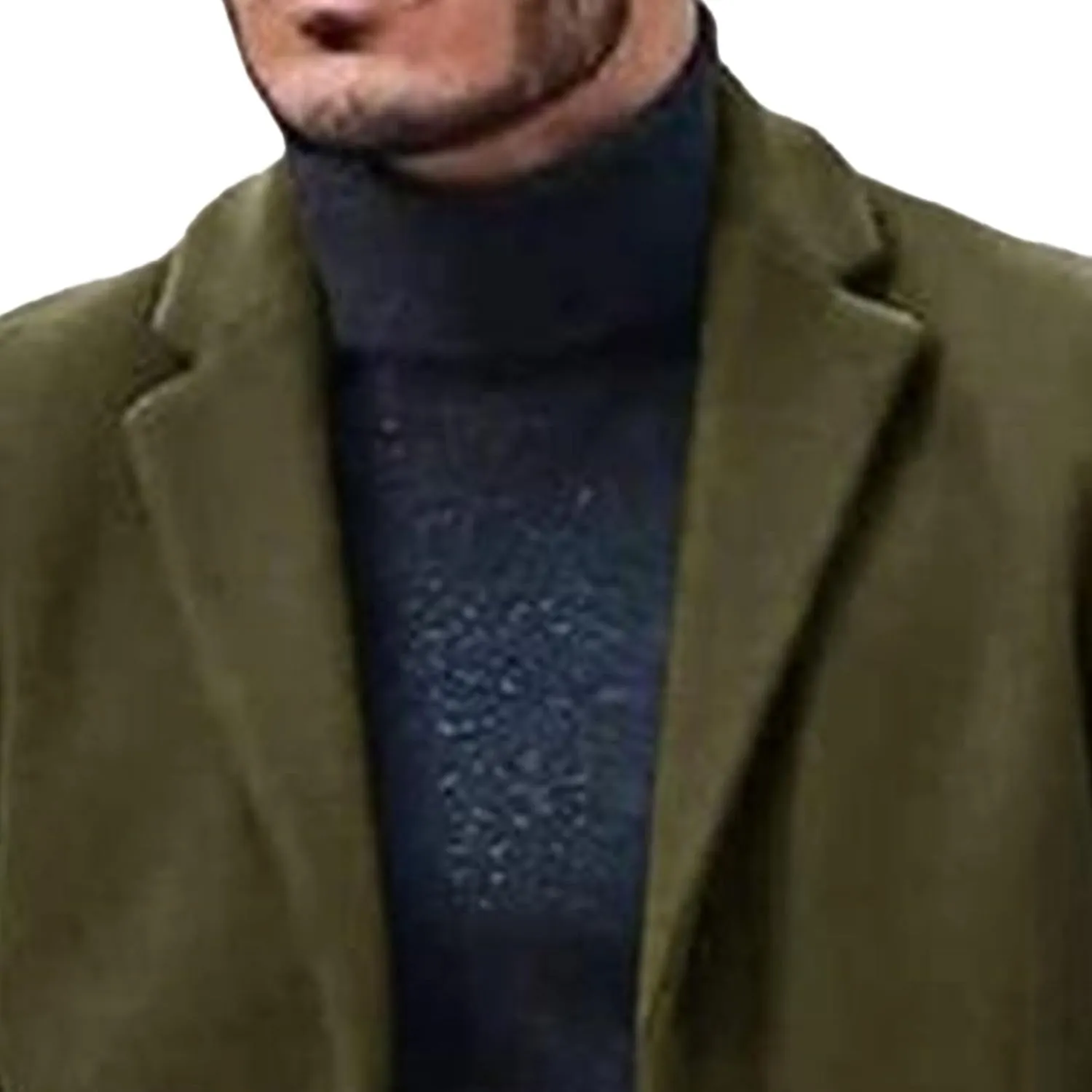 Maiyifu-GJ Men's Thermal Wool Blend Trench Coats Single Breasted Notch Lapel Wool Coat Mid-Length Fashion Peacoat