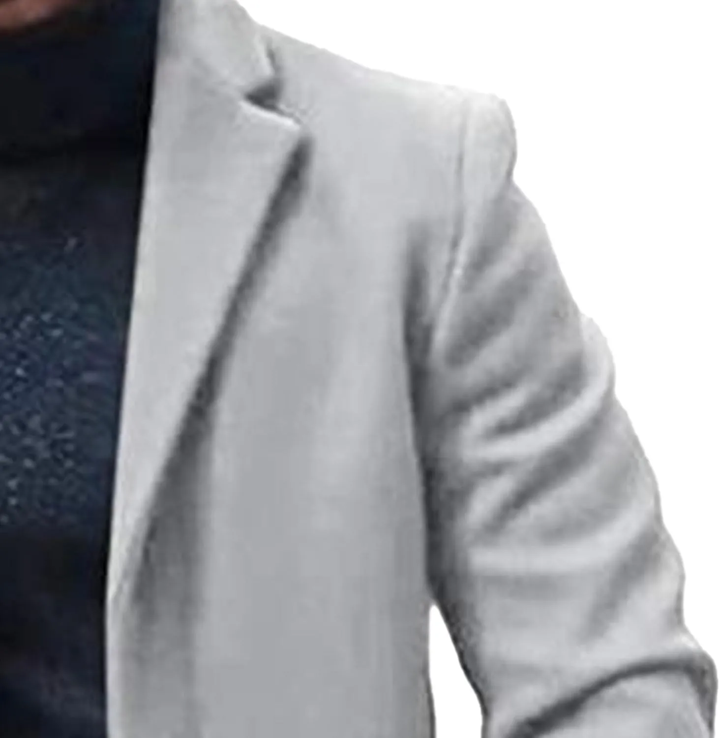 Maiyifu-GJ Men's Thermal Wool Blend Trench Coats Single Breasted Notch Lapel Wool Coat Mid-Length Fashion Peacoat