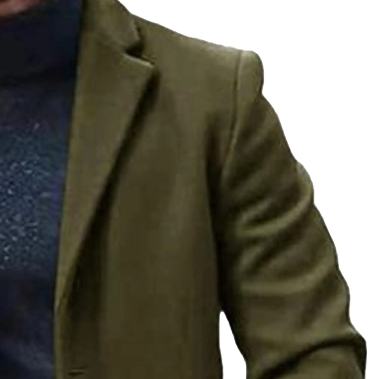 Maiyifu-GJ Men's Thermal Wool Blend Trench Coats Single Breasted Notch Lapel Wool Coat Mid-Length Fashion Peacoat