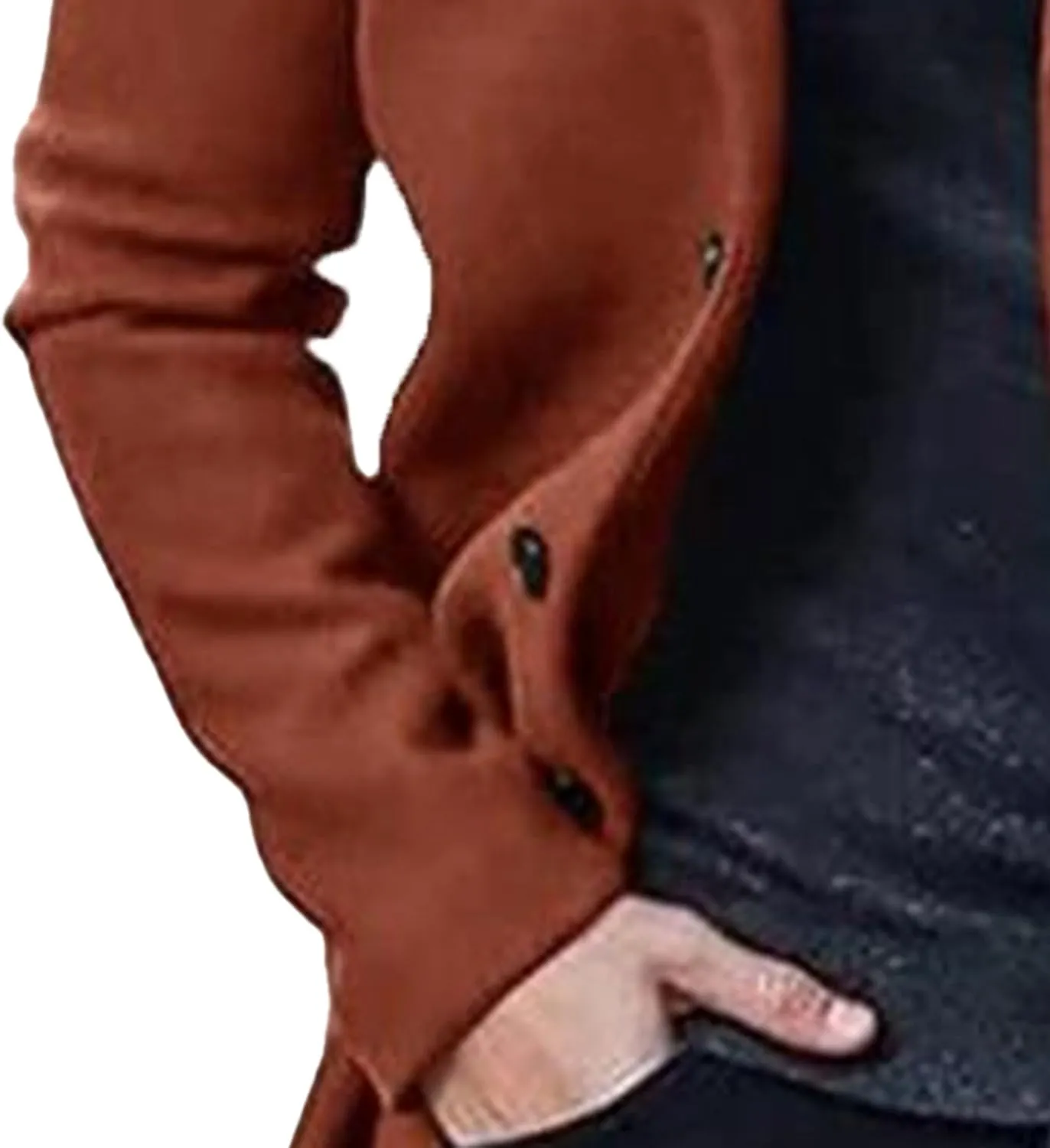 Maiyifu-GJ Men's Thermal Wool Blend Trench Coats Single Breasted Notch Lapel Wool Coat Mid-Length Fashion Peacoat