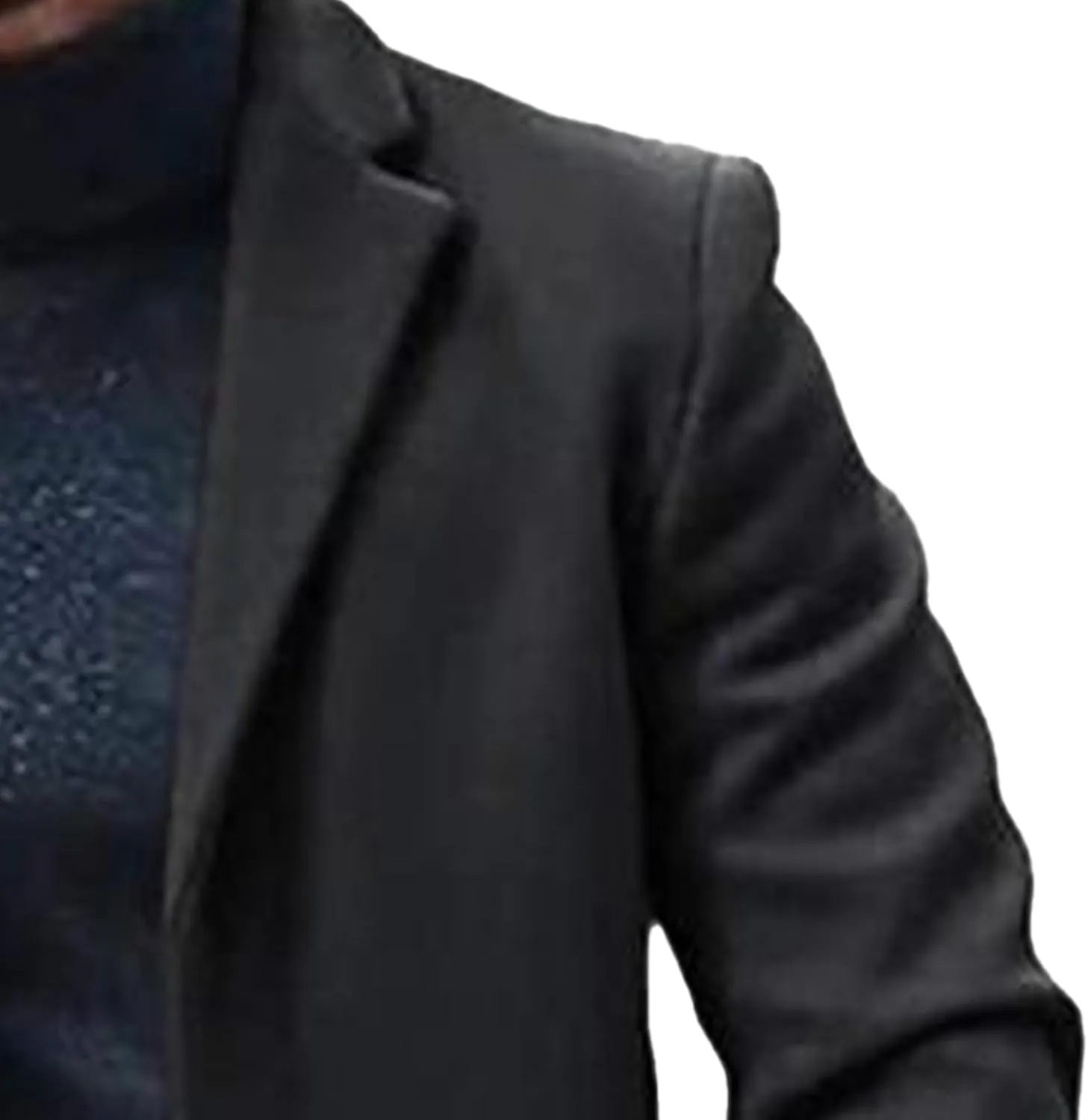 Maiyifu-GJ Men's Thermal Wool Blend Trench Coats Single Breasted Notch Lapel Wool Coat Mid-Length Fashion Peacoat