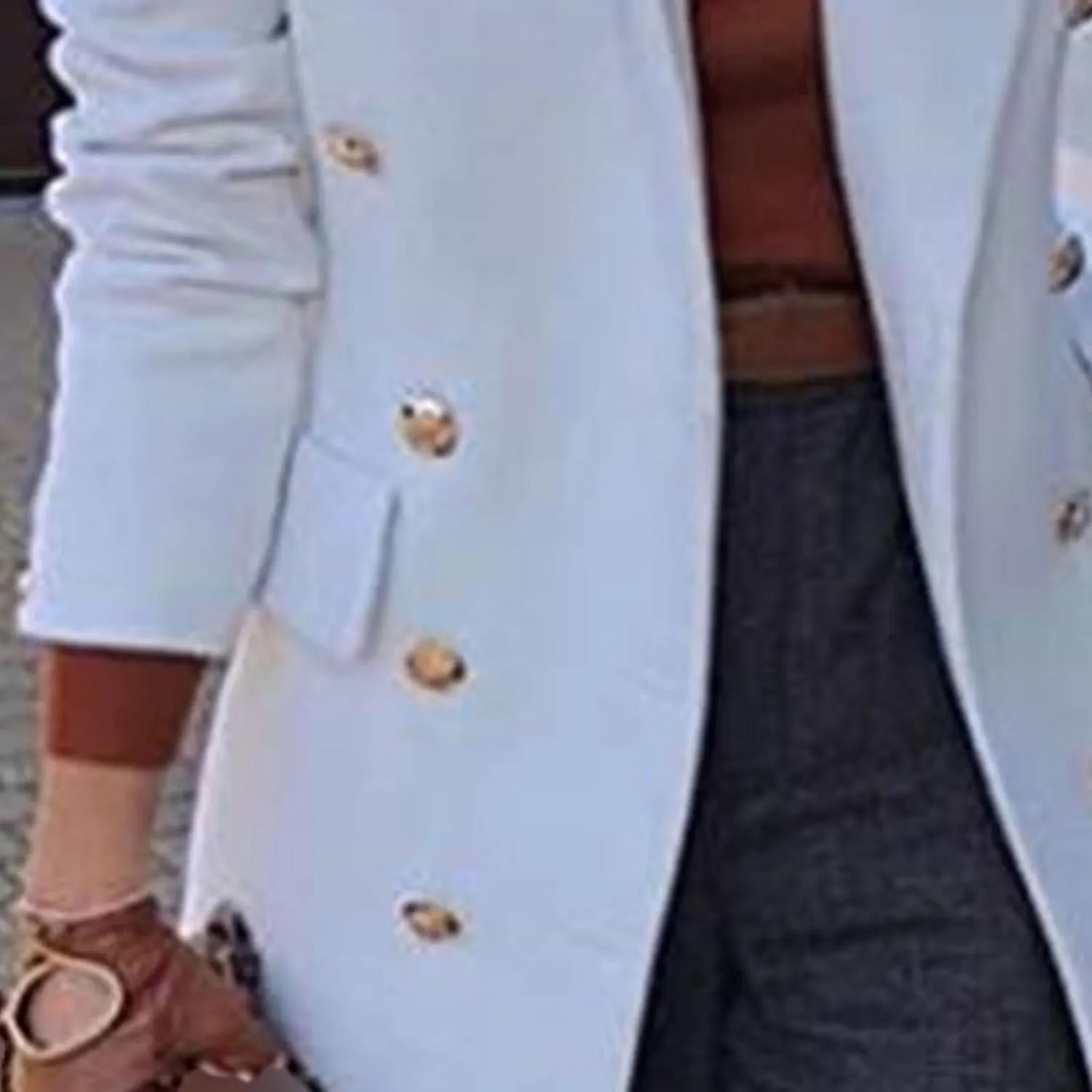 Maiyifu-GJ Women's Overcoat Notched Lapel Double Breasted Coats Fall Winter Elegant Wool Blend Trench Coat Long Jackets