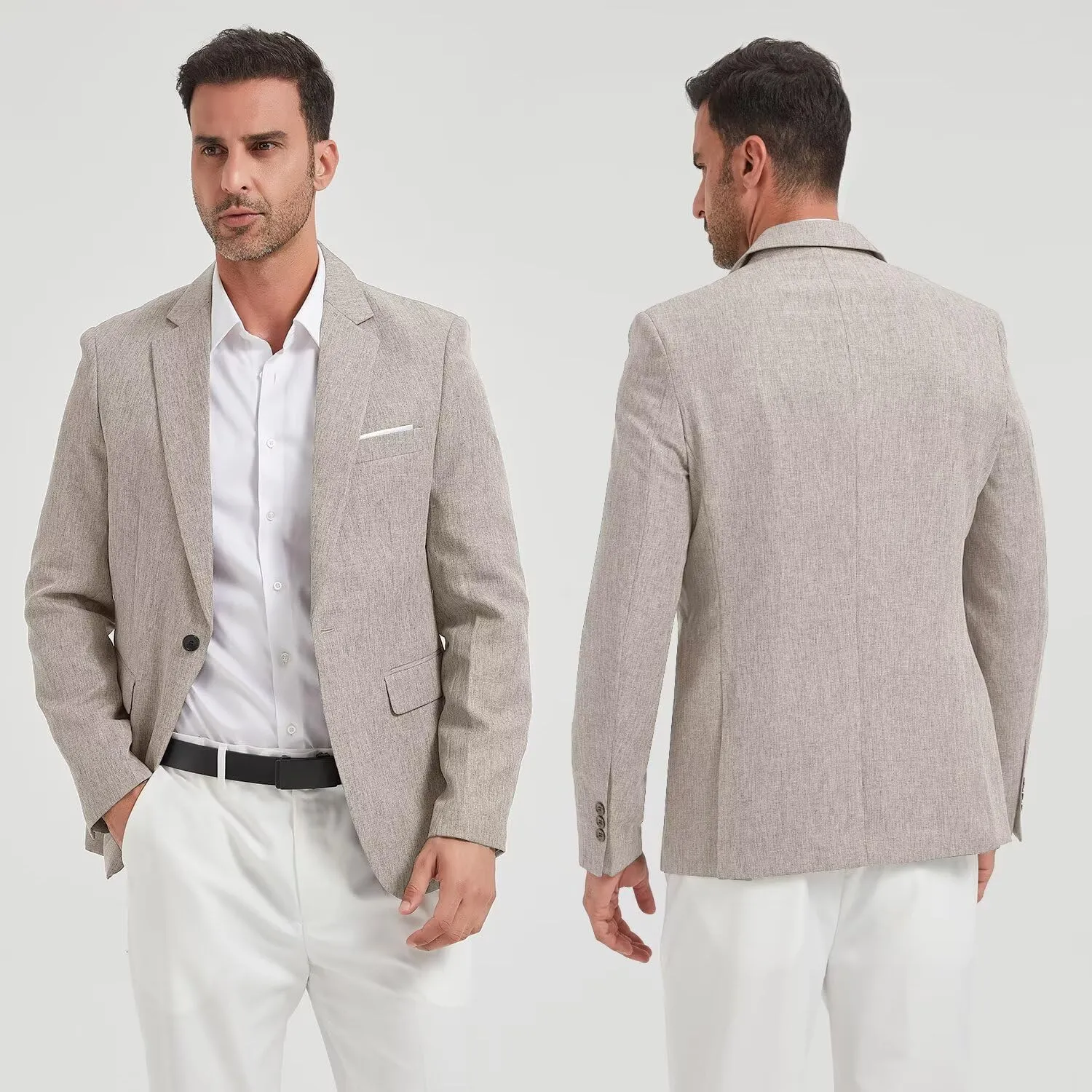 Men Blazer Slim Fit Sport Coat Casual One Button Lightweight Business Suit Jackets