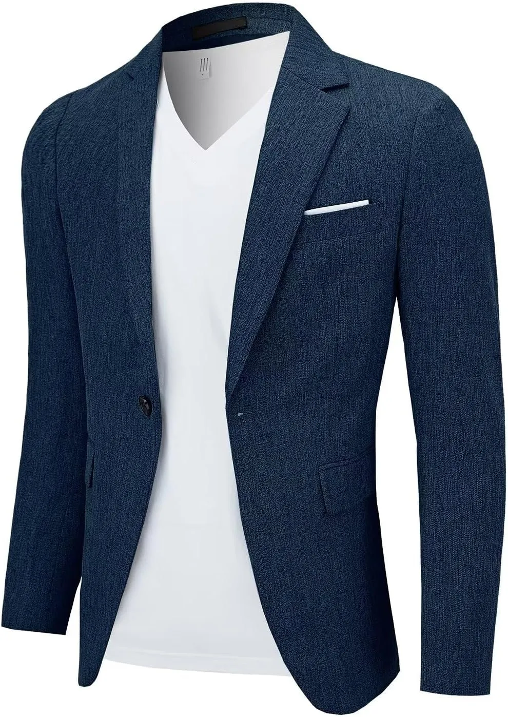 Men Blazer Slim Fit Sport Coat Casual One Button Lightweight Business Suit Jackets