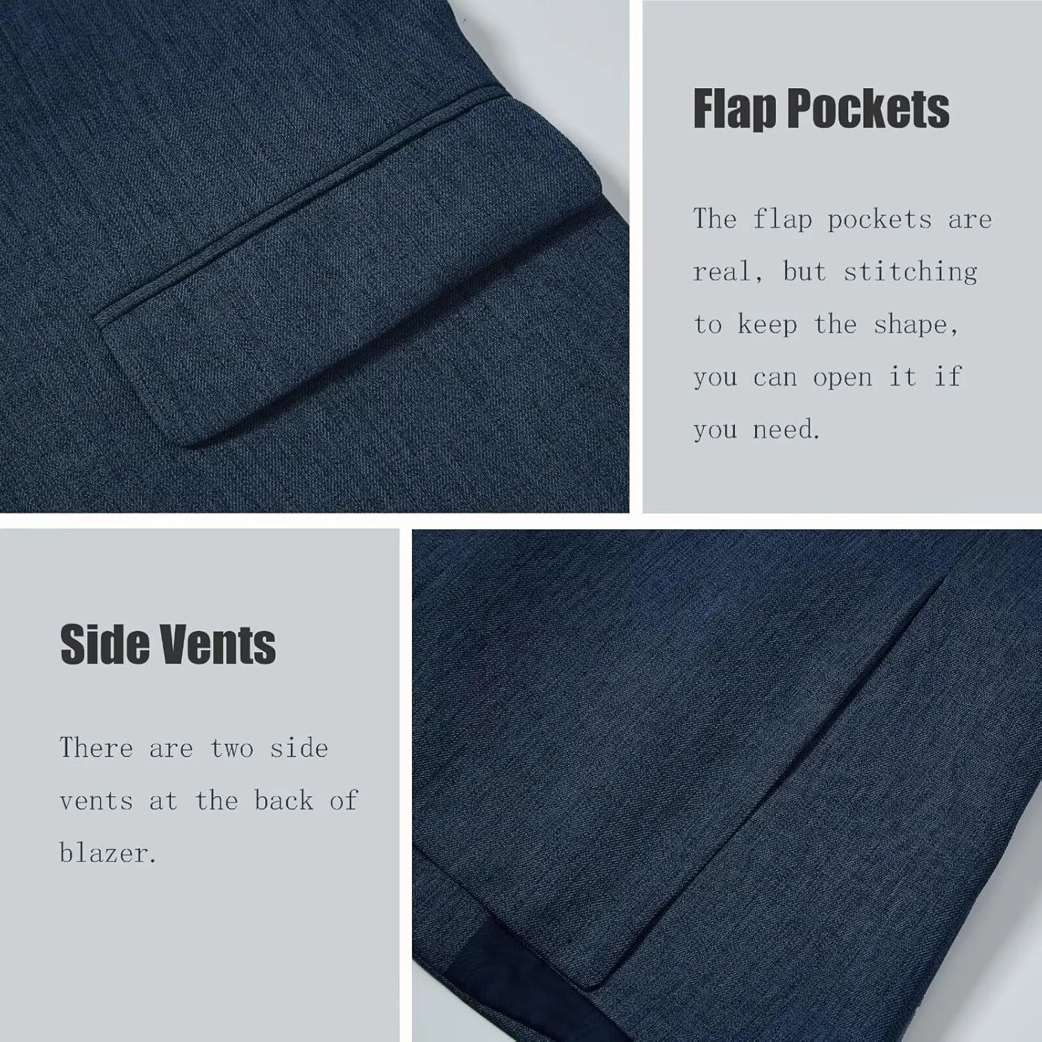 Men Blazer Slim Fit Sport Coat Casual One Button Lightweight Business Suit Jackets