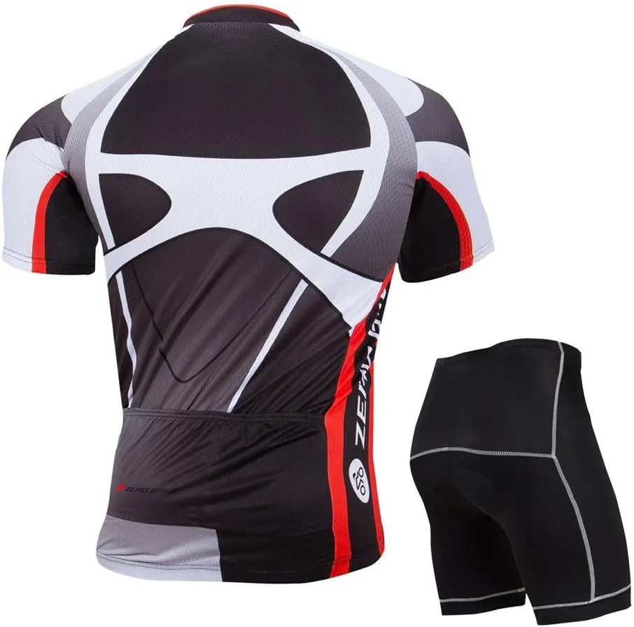 Men Breathable Quick Dry Comfortable Short Sleeve Jersey   Padded Shorts Cycling Clothing Set Cycling Wear Clothes