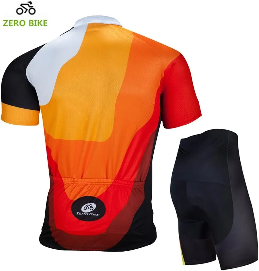 Men Breathable Quick Dry Comfortable Short Sleeve Jersey   Padded Shorts Cycling Clothing Set Cycling Wear Clothes