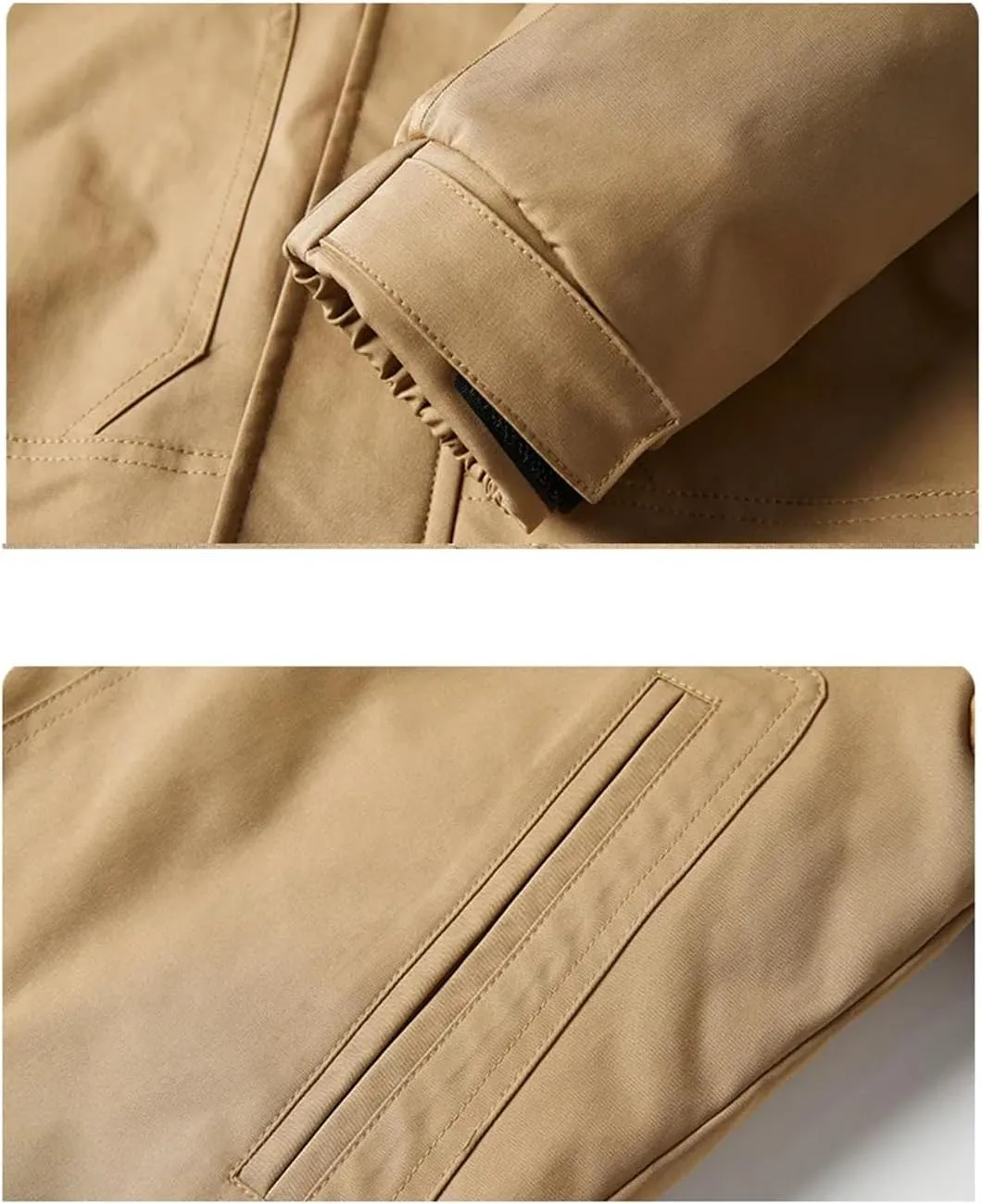 Men Cotton Padded Coat Casual Winter Work Jackets Baseball Jacket Zipper Stand Collar Outerwear