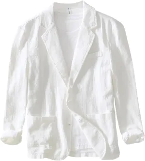 Men's Blazer Casual Sport Coats Linen Suit Jackets Business Lightweight Daily Suits