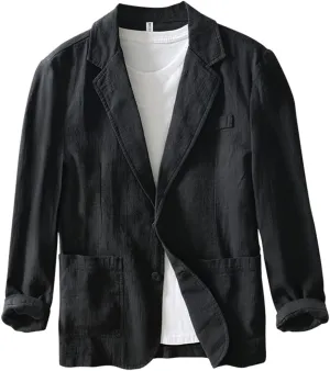 Men's Blazer Casual Sport Coats Linen Suit Jackets Business Lightweight Daily Suits