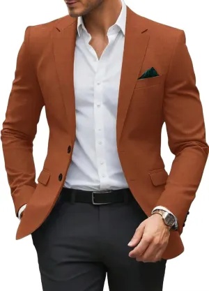 Men's Blazer Lightweight Sport Coat Blazer Solid Casual Two Botton Jackets for Men