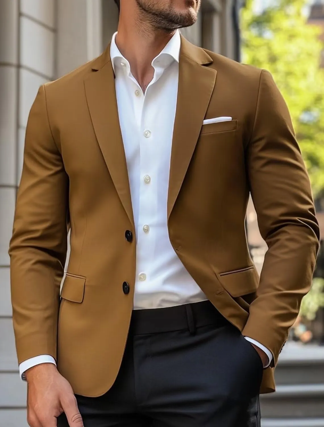 Men's Blazer Lightweight Sport Coat Blazer Solid Casual Two Botton Jackets for Men