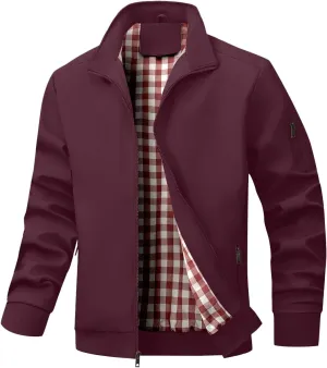 Men's Bomber Jacket Lightweight Casual Windbreaker Jackets Zip Up Coat