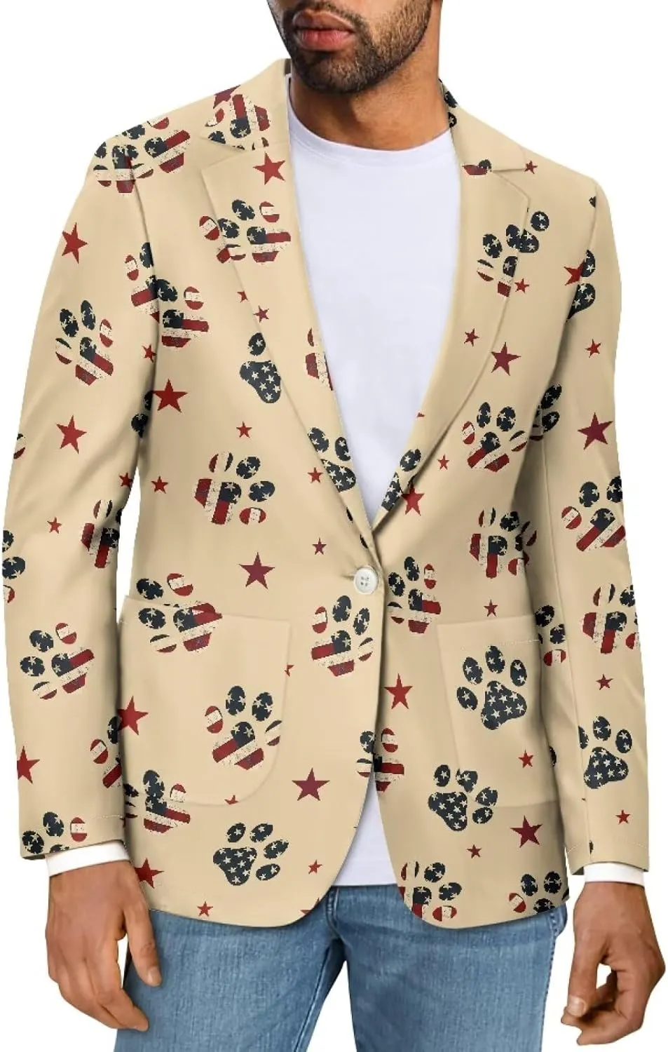 Men's Casual Blazer One Button Long Sleeve Blazer Suit Jackets Slim Fit Sports Coats with Pocket S-5XL