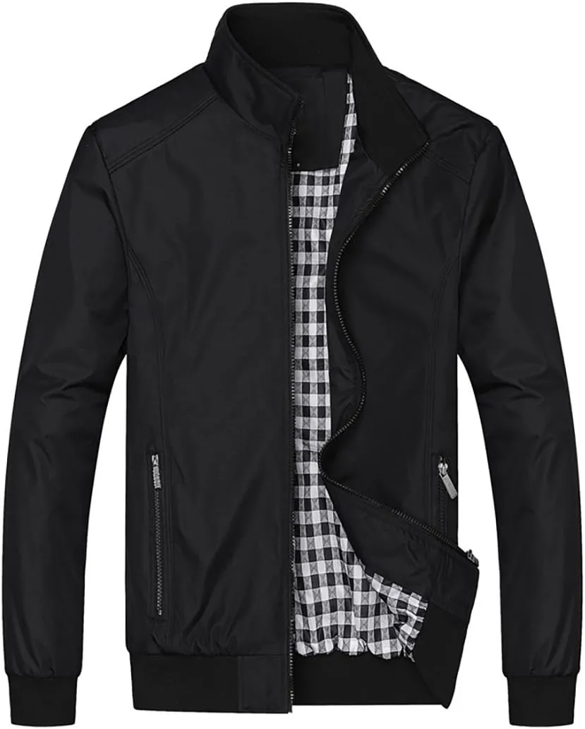 Mens Casual Jacket Outdoor Slim Windbreaker Lightweight Track Jackets Outwear Coats