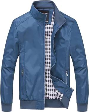 Mens Casual Jacket Outdoor Slim Windbreaker Lightweight Track Jackets Outwear Coats