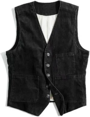 Mens Corduroy Blazer Jacket, Mens Casual Vintage Blazers Suits Corduroy Waistcoat Slim Fit Vest for Wedding Work