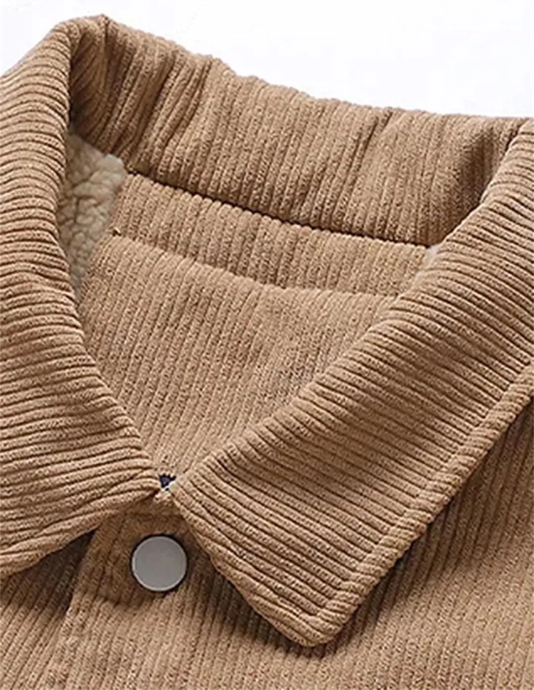 Mens Cotton-Padded Jacket Thickened Fleece Single-Breasted Coat Casual Winter Outerwear