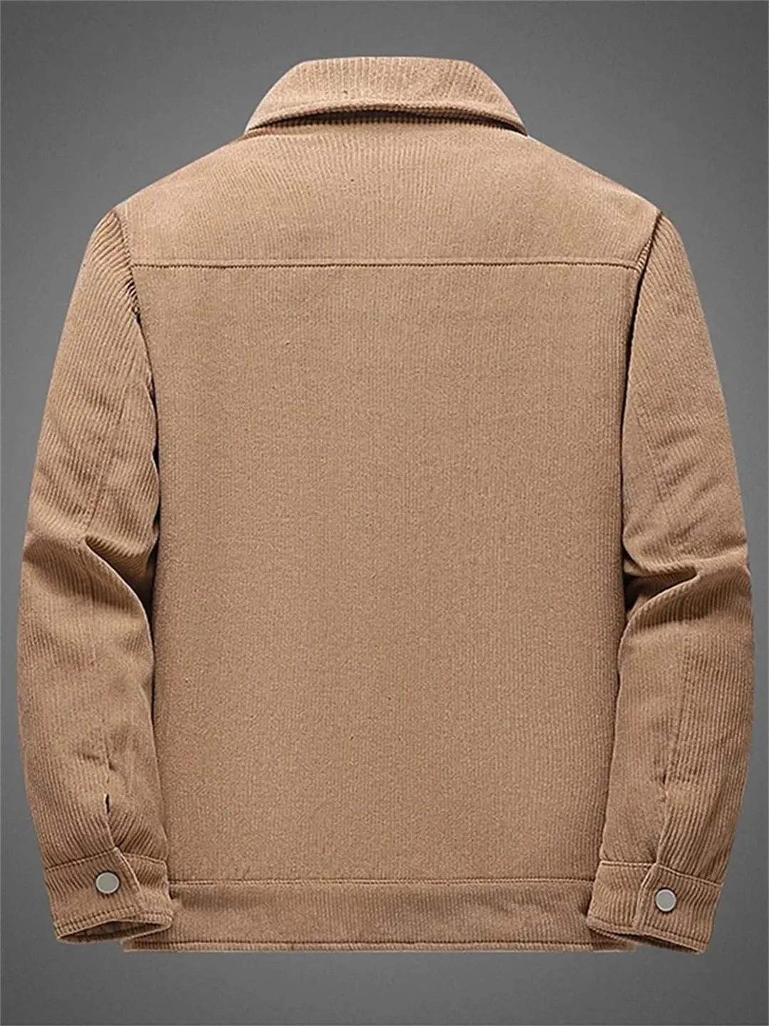 Mens Cotton-Padded Jacket Thickened Fleece Single-Breasted Coat Casual Winter Outerwear