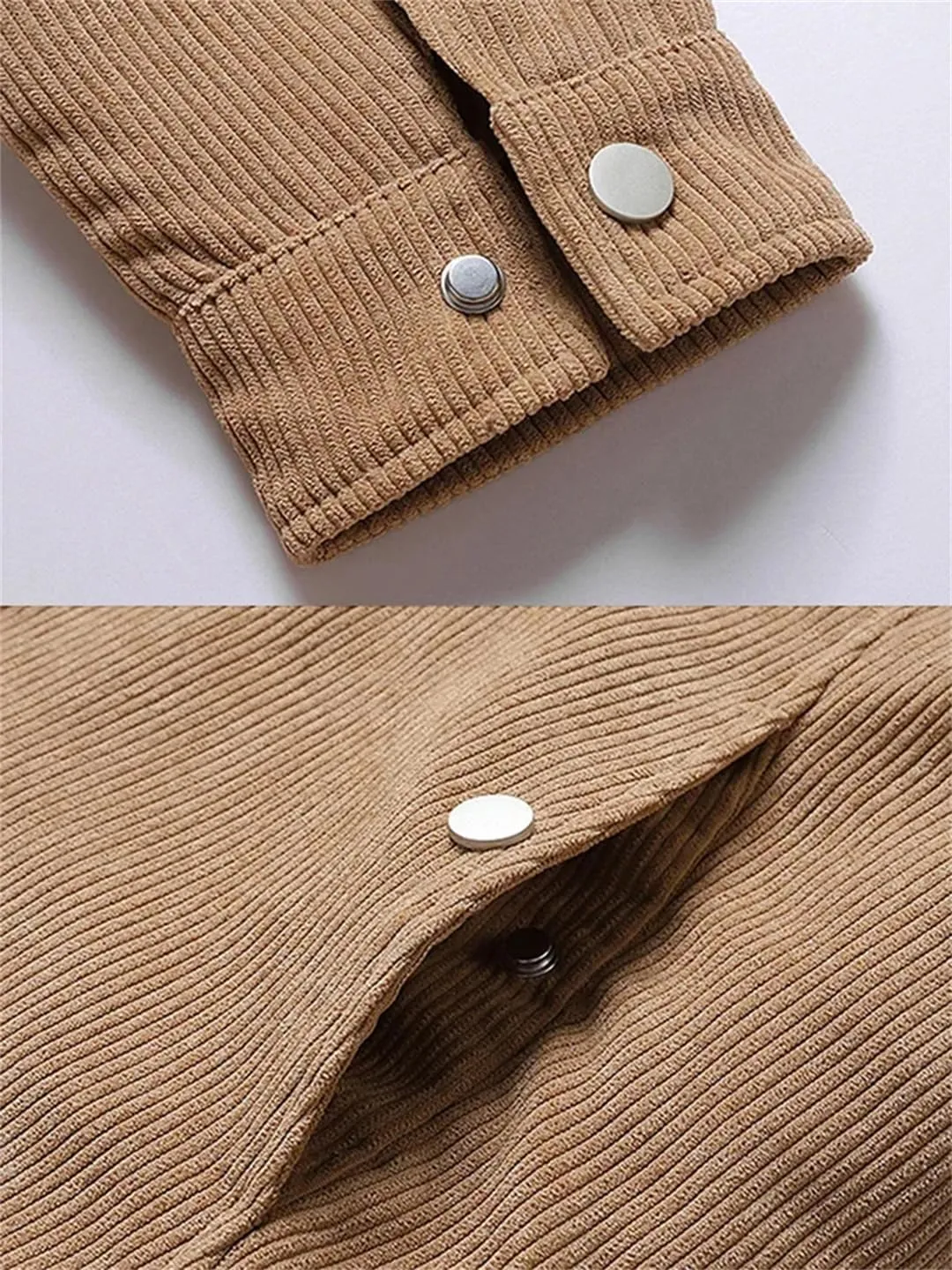 Mens Cotton-Padded Jacket Thickened Fleece Single-Breasted Coat Casual Winter Outerwear