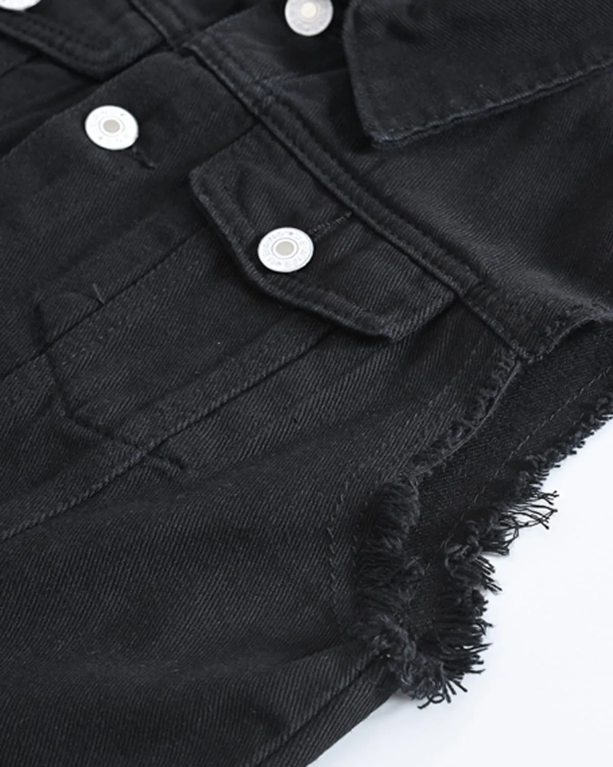Men's Fit Retro Ripped Denim Vest Sleeveless Motorcycle Biker Jean Vest and Jacket