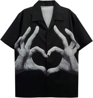 Men's Renaissance Shirts Short Sleeve Collared Summer Button Down Shirt