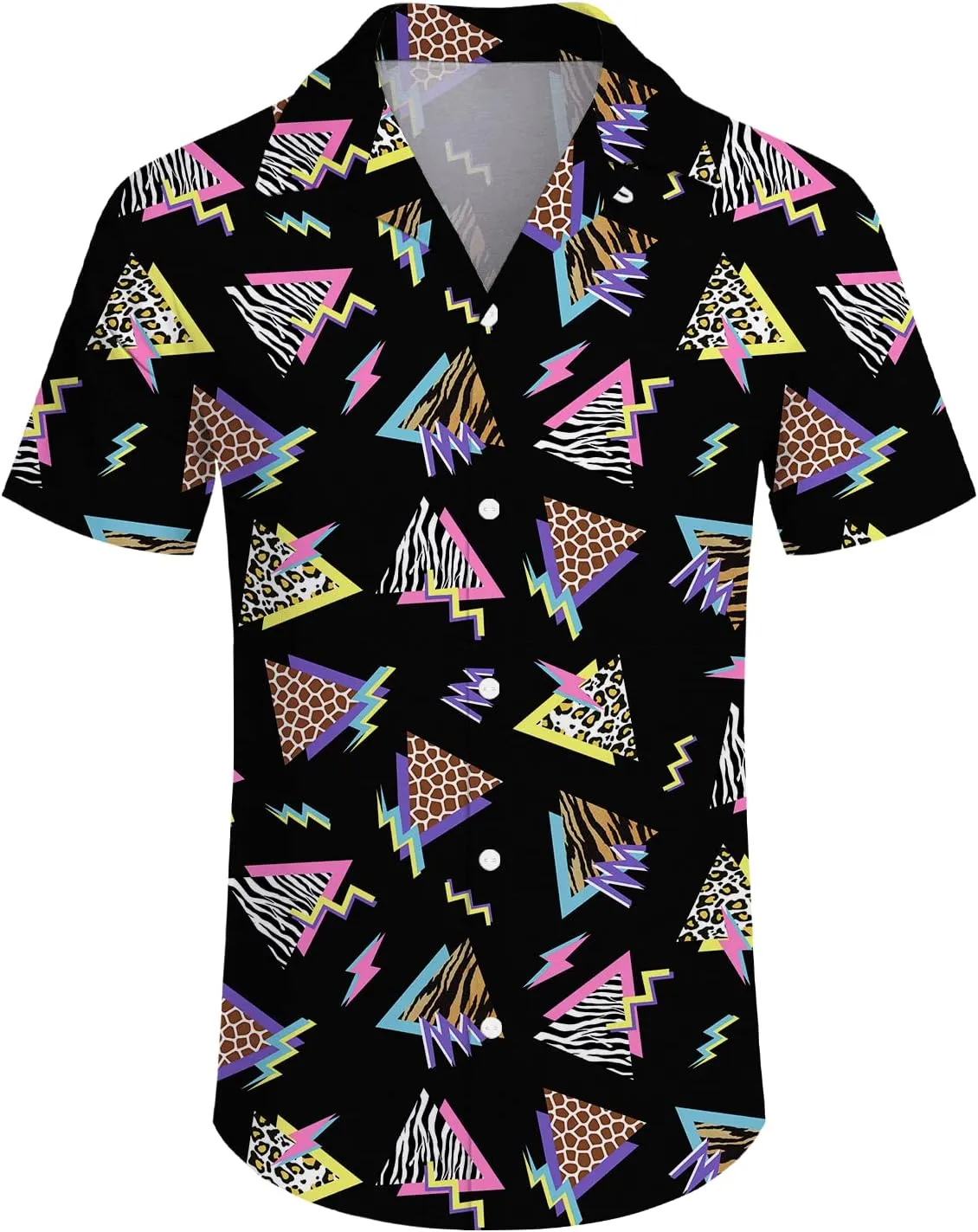 Mens Shirts 80s 90s Shirts for Men Casual Button Down Short Sleeve Shirt, Funny Party Quick Dry Mens Clothing