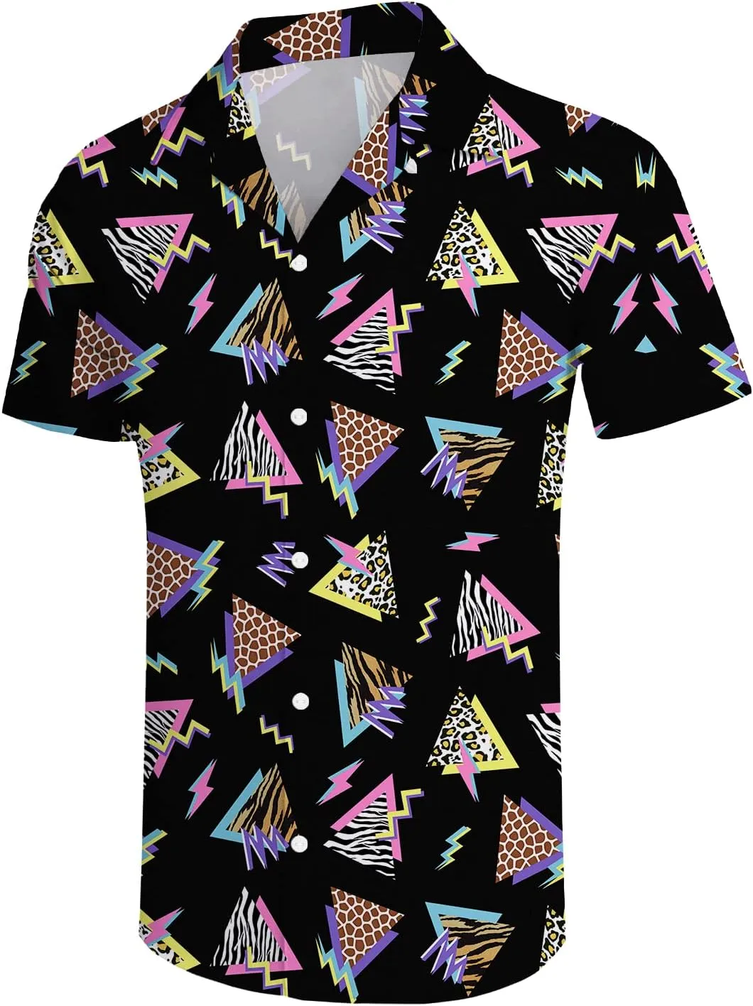 Mens Shirts 80s 90s Shirts for Men Casual Button Down Short Sleeve Shirt, Funny Party Quick Dry Mens Clothing