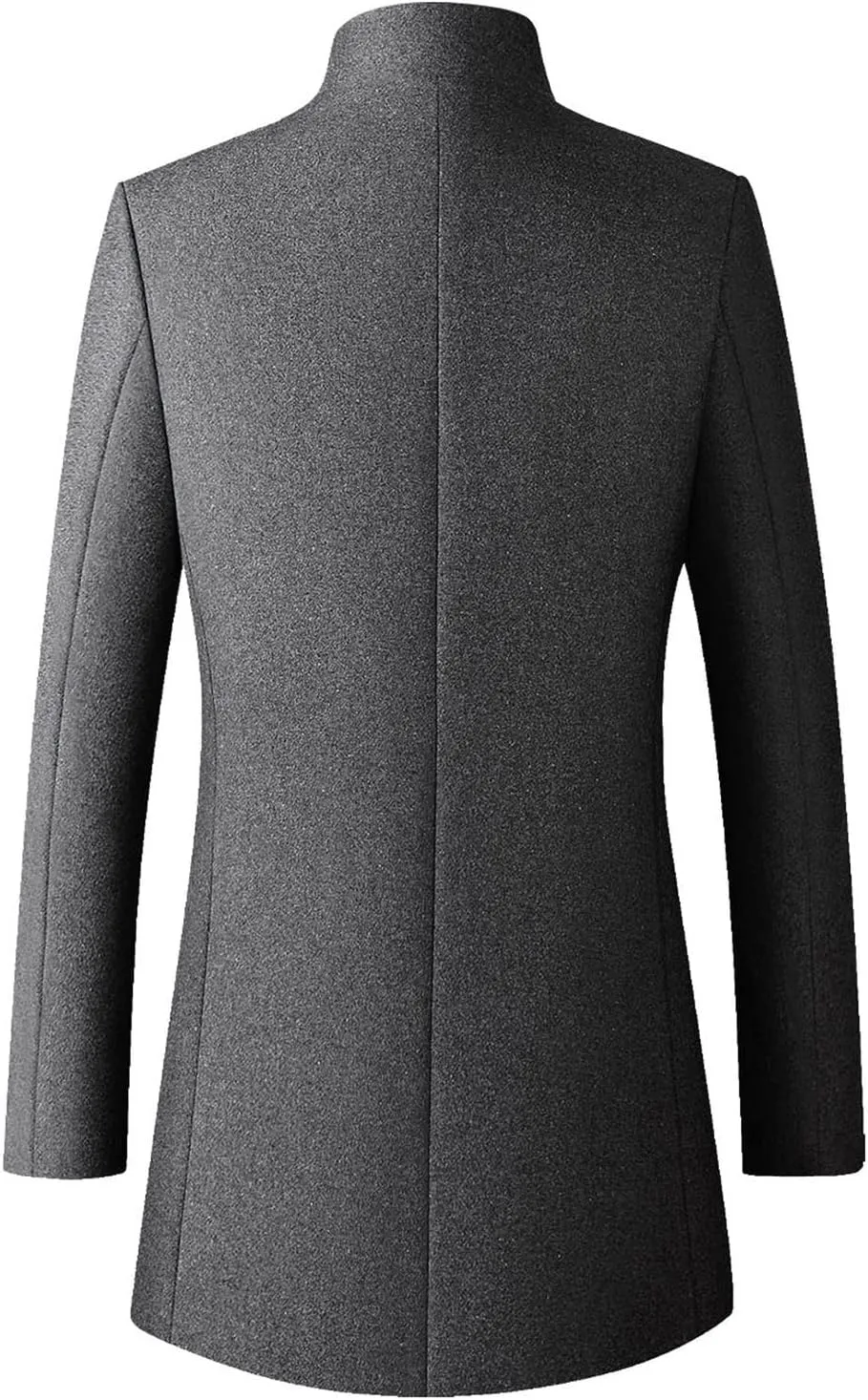 Men's Single Breasted Trench Coat Button Down Overcoat Warm Dress Pea Coats