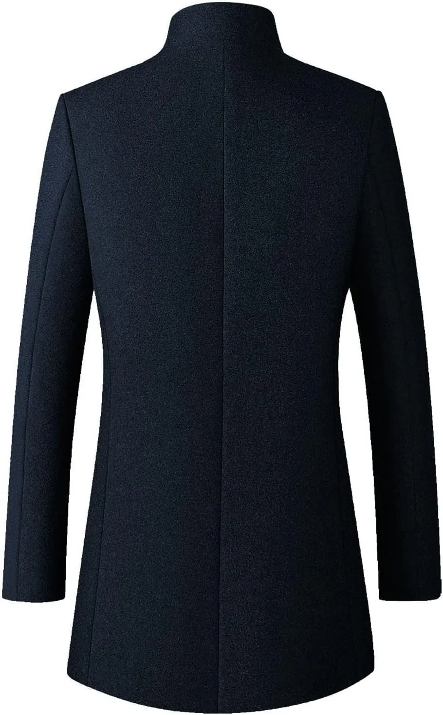 Men's Single Breasted Trench Coat Button Down Overcoat Warm Dress Pea Coats
