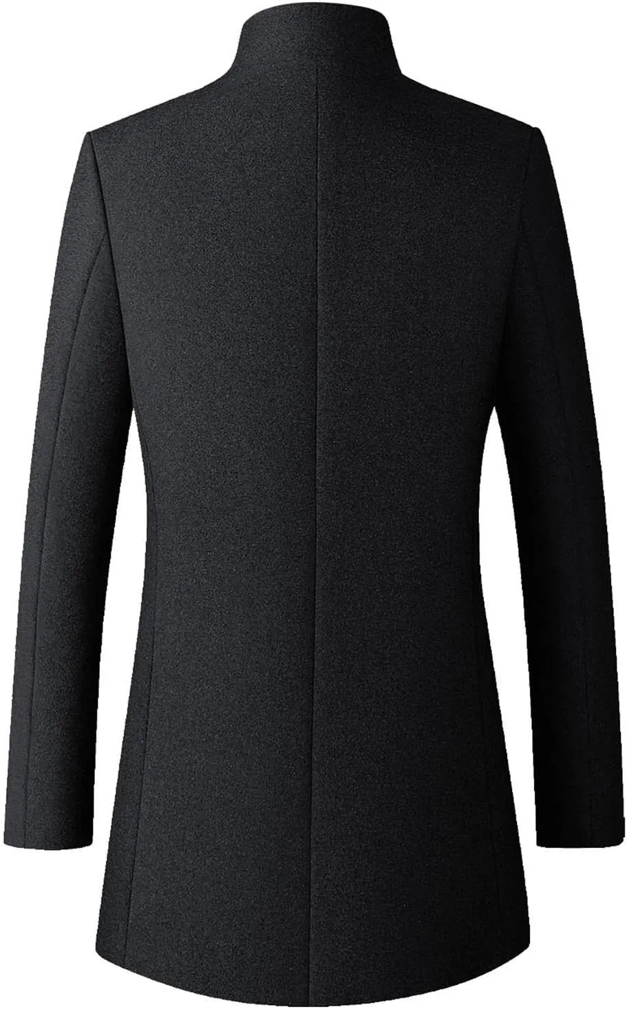 Men's Single Breasted Trench Coat Button Down Overcoat Warm Dress Pea Coats