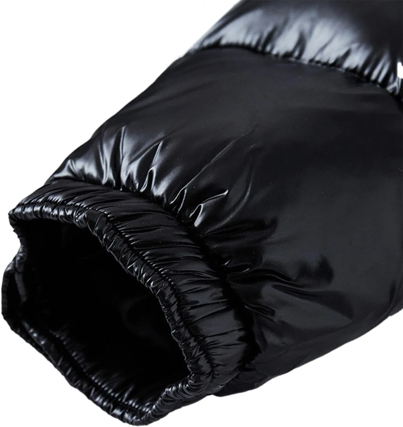 Men's Thermal Shiny Hooded Down Jacket,Warm Metallic Down Coats WaterResistant Down Coats Insulated Padded Puffy