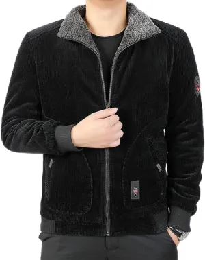 Men's Vintage Winter Warm Thicken Corduroy Jacket Cotton-padded Jacket Thickened Winter Coats