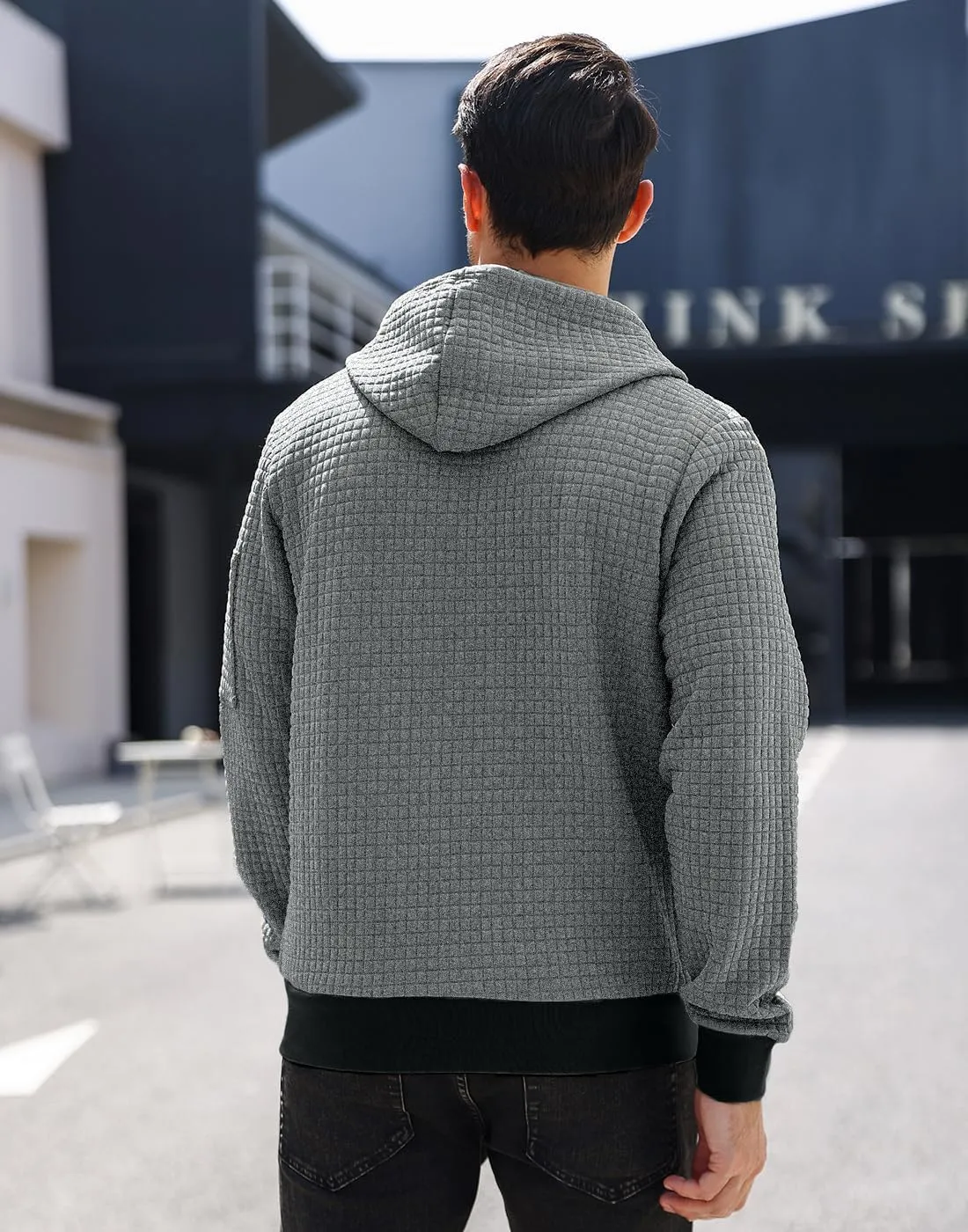 Mens Zip Up Hoodie Full-Zip Sweatshirt Lightweight Loose Fit Hooded Jackets