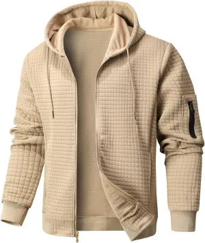 Mens Zip Up Hoodie Full-Zip Sweatshirt Lightweight Loose Fit Hooded Jackets