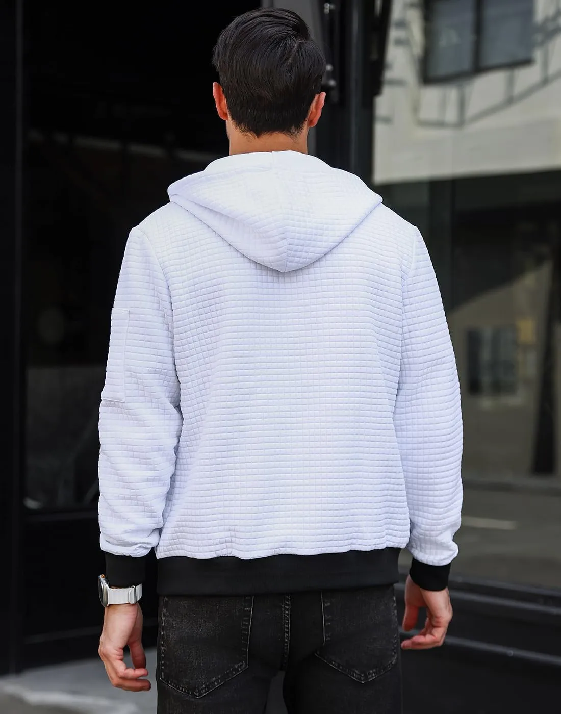 Mens Zip Up Hoodie Full-Zip Sweatshirt Lightweight Loose Fit Hooded Jackets